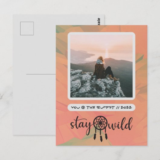 Bleibe Wild Boho Foto Postcard Postkarte (Vorne/Hinten)