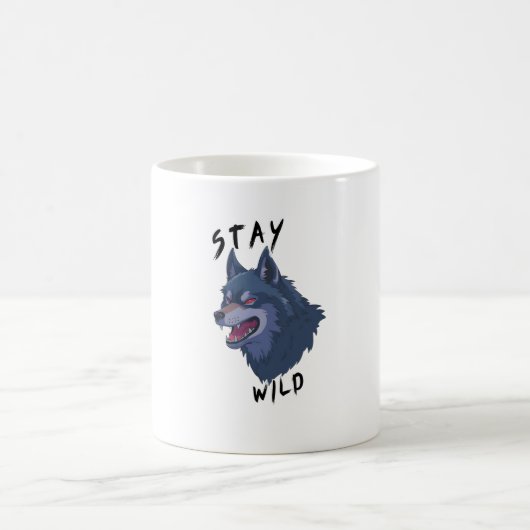 Bleibe Wild Bold Wolf Spirit Kaffeetasse (Mittel)