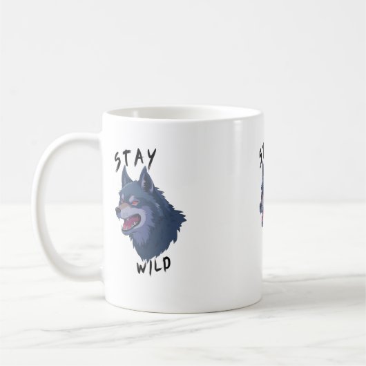 Bleibe Wild Bold Wolf Spirit Kaffeetasse (Links)