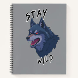 Bleibe Wild Bold Wolf Spirit Notizblock