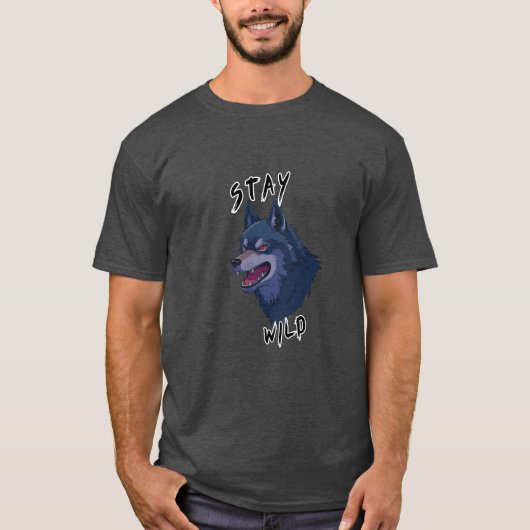 Bleibe Wild Bold Wolf Spirit T-Shirt (Vorderseite)