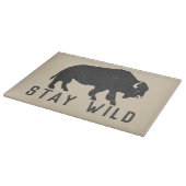 Bleibe Wild Buffalo Typografie Schneidebrett (Ecke)