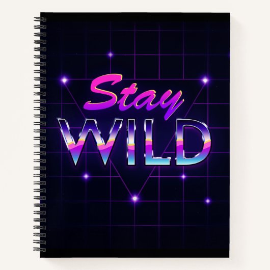 Bleibe Wild Cool Retro 80er Vaporwave Notizblock (Vorderseite)