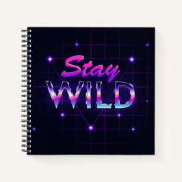 Bleibe Wild Cool Retro 80er Vaporwave Notizblock