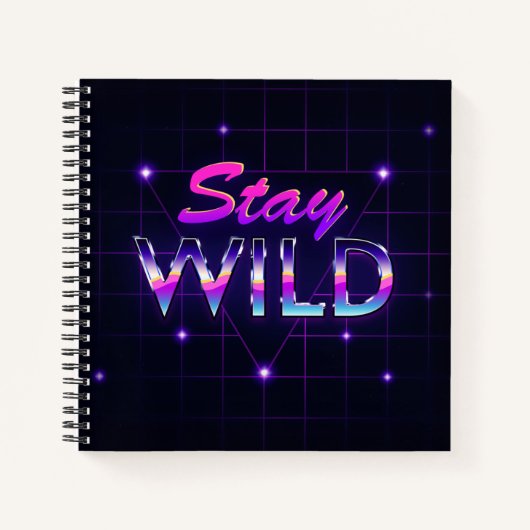 Bleibe Wild Cool Retro 80er Vaporwave Notizblock (Vorderseite)