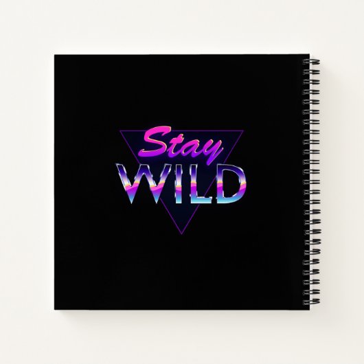 Bleibe Wild Cool Retro 80er Vaporwave Notizblock (Rückseite)