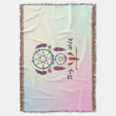Bleibe Wild Dreamcatcher Throw - Boho Spring Layer Decke (Vorderseite Vertikal)