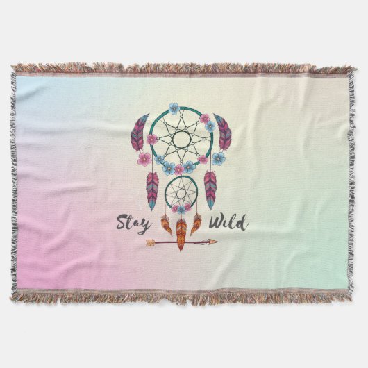 Bleibe Wild Dreamcatcher Throw - Boho Spring Layer Decke (Vorderseite)