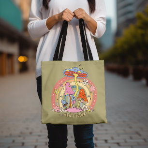 Bleibe Wild farbenfroh Mushroom Retro Tasche