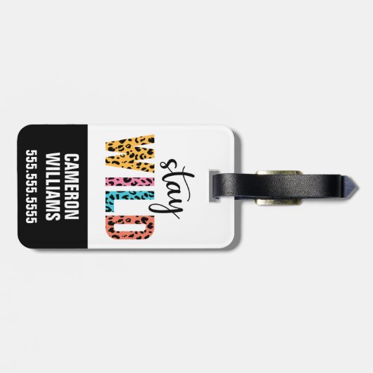 Bleibe Wild Gepäckanhänger (Rückseite horizontal)