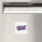 "Bleibe Wild" - lebendiges Textdesign im Graffiti- Magnet (In Situ (Geschirrspüler))