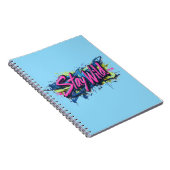 "Bleibe Wild" - lebendiges Textdesign im Graffiti- Notizblock (Rechte Seite)