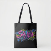 "Bleibe Wild" - lebendiges Textdesign im Graffiti- Tasche (Vorderseite)