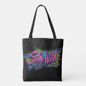 "Bleibe Wild" - lebendiges Textdesign im Graffiti- Tasche (Rückseite)