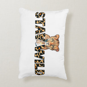 Bleibe Wild Leopard Print mit Cheetah Head Dekokissen