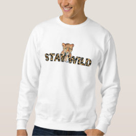 Bleibe Wild Leopard Print mit Cheetah Head Sweatshirt