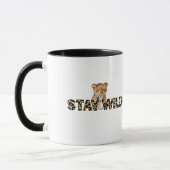 Bleibe Wild - Leopard Print mit Cheetah Head Tasse (Links)