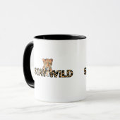 Bleibe Wild - Leopard Print mit Cheetah Head Tasse (Vorderseite Links)
