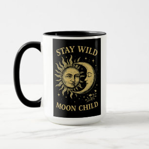 Bleibe Wild Moon Child Art Tasse