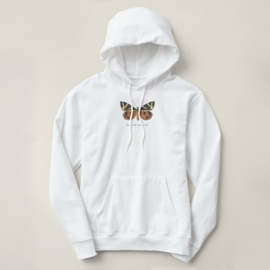 Bleibe Wild Moon Child Ästhetische Butterfly Boho Hoodie (Design vorne)