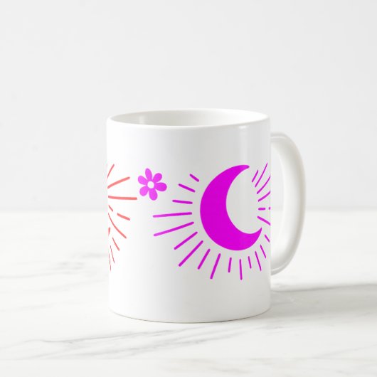 Bleibe Wild Moon Child - Boho Celestial Coffee Tas Kaffeetasse (VorderseiteRechts)