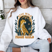Bleibe Wild Moon Child Boho Leopard Retro Sweatshirt
