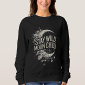 Bleibe Wild Moon Child Celestial Boho Moon and Sta Sweatshirt (Vorderseite)