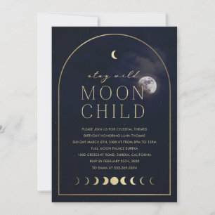 Bleibe Wild Moon Child Geburtstag Einladung