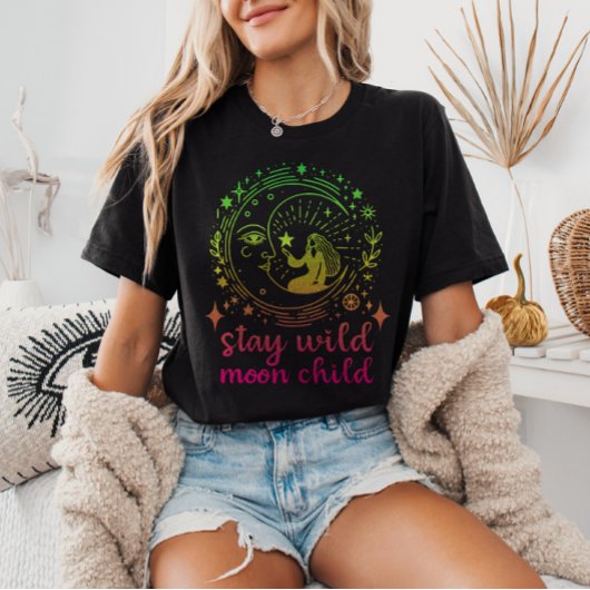 Bleibe Wild Moon Child Gradient Celestial Hexchy T-Shirt