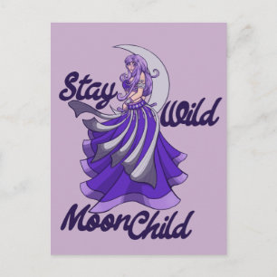 Bleibe Wild Moon Child Moon Goddess Art MoonChild Postkarte