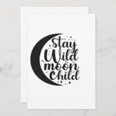 Bleibe Wild Moon Child Spooky Halloween-Geschenk Einladung (Vorne/Hinten)