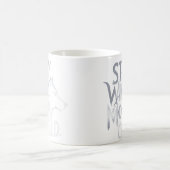 "Bleibe Wild, Moon Child" Wolf Typografy Design Kaffeetasse (Mittel)