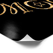 Bleibe Wild Moon Child Zitat Golden Dragonfly & Mo Poster (Ecke)