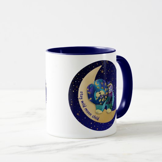 BLEIBE WILD MOON KIND Chow 11 oz Tasse (VorderseiteRechts)