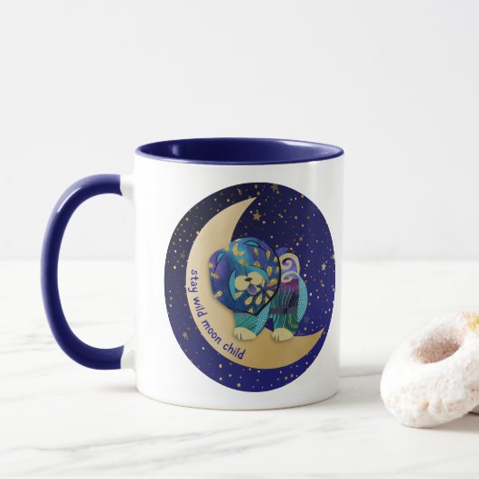 BLEIBE WILD MOON KIND Chow 11 oz Tasse (Mit Donut)