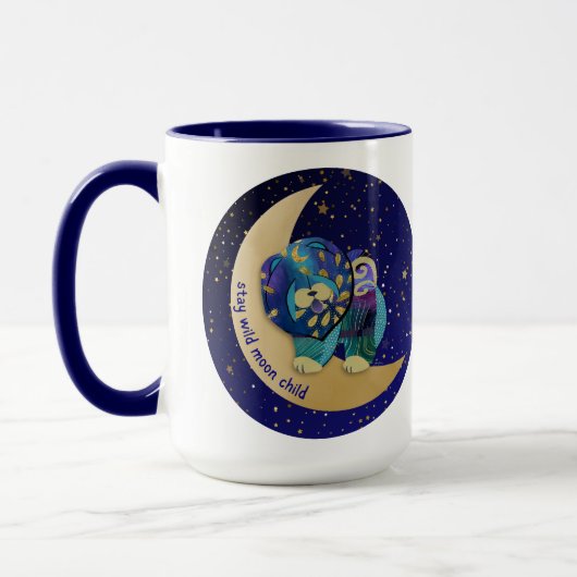BLEIBE WILD MOON KIND Chow 15 oz Tasse (Links)
