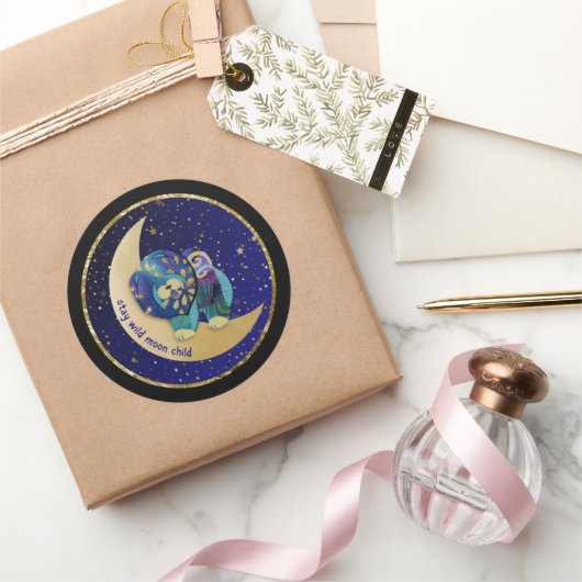 BLEIBE WILD MOON KIND Chow Hundekleber Runder Aufkleber (Schenken)