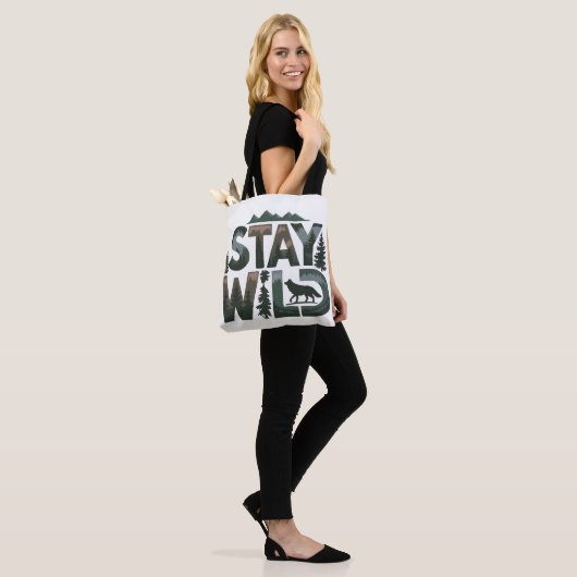 Bleibe Wild - Naturlich Inspiriert Design Tasche (Am Model)