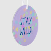 "Bleibe Wild!" Pastel Rainbow Leopard Print Ornament (Vorderseite)