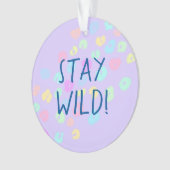 "Bleibe Wild!" Pastel Rainbow Leopard Print Ornament (Vorderseite)