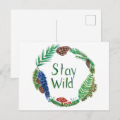 Bleibe Wild Postcard Postkarte (Vorne/Hinten)