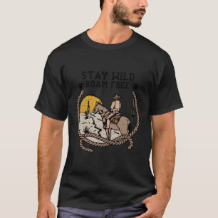 Bleibe Wild Roam Free Western Country Cow T-Shirt