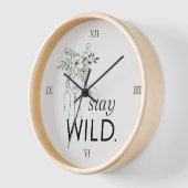 Bleibe Wild Roman Numerals Blumenwall Uhr (Winkel)