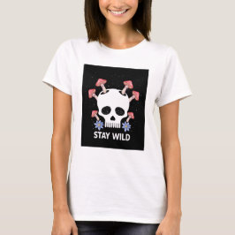 Bleibe Wild Schädelpilze svg, Style Human Skull S T-Shirt