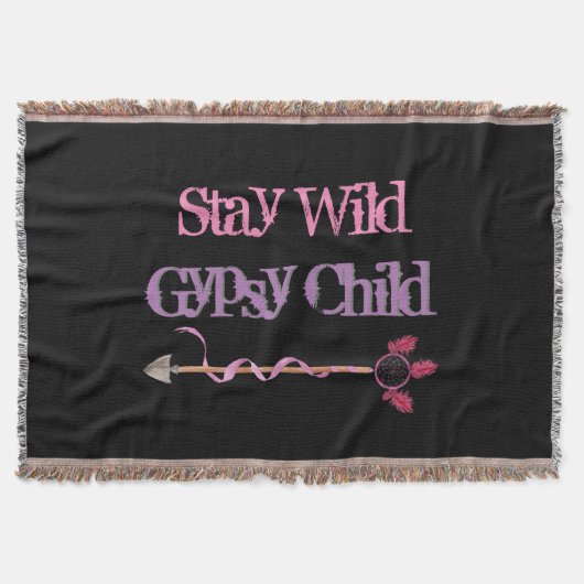 Bleibe Wild Sinti und Roma Child Pfeil Decke (Vorderseite)