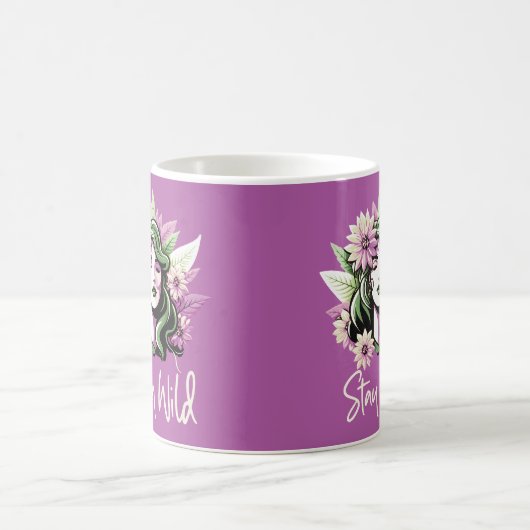 Bleibe Wildkind der Blume Kaffeetasse (Mittel)