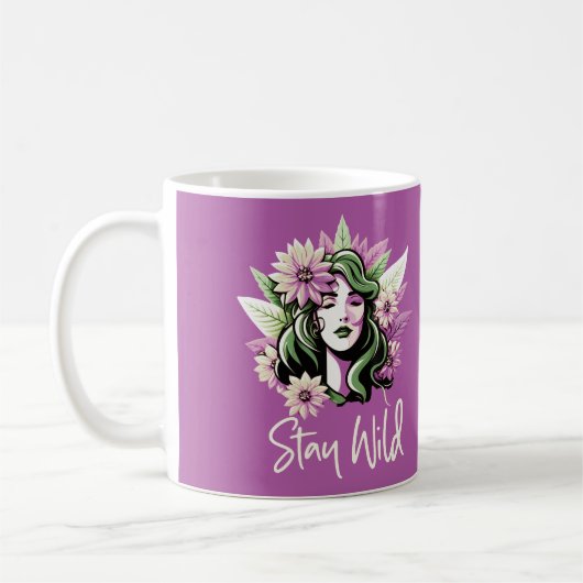 Bleibe Wildkind der Blume Kaffeetasse (Links)