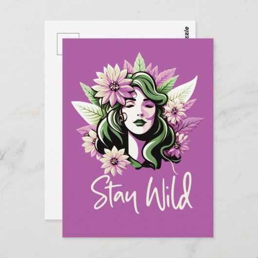 Bleibe Wildkind der Blume Postkarte (Vorne/Hinten)