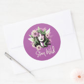 Bleibe Wildkind der Blume Runder Aufkleber (Umschlag)