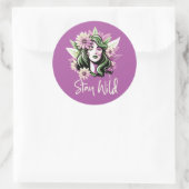 Bleibe Wildkind der Blume Runder Aufkleber (Tasche)